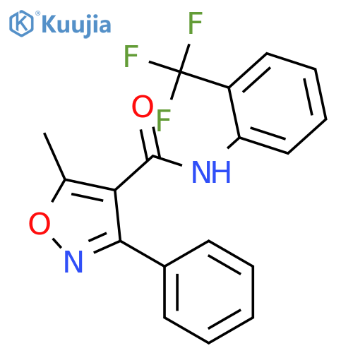 5-methyl-3-phenyl-N-[2-(trifluoromethyl)phenyl]-1,2-oxazole-4-carboxamide structure