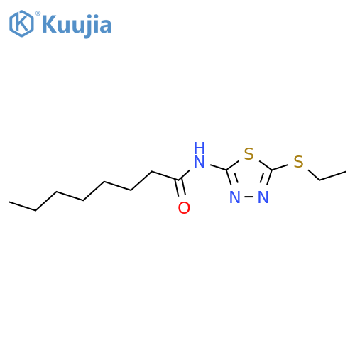 N-[5-(ethylsulfanyl)-1,3,4-thiadiazol-2-yl]octanamide structure
