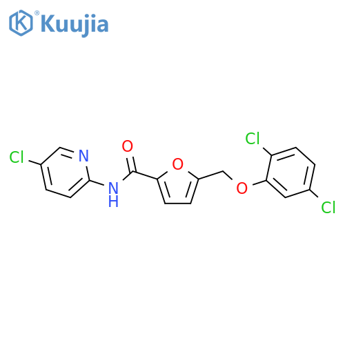 N-(5-chloropyridin-2-yl)-5-[(2,5-dichlorophenoxy)methyl]-2-furamide structure