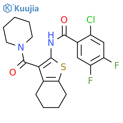 <br>2-chloro-4,5-difluoro-N-[3-(1-piperidinylcarbonyl)-4,5,6,7-tetrahydro-1-ben zothien-2-yl]benzamide structure