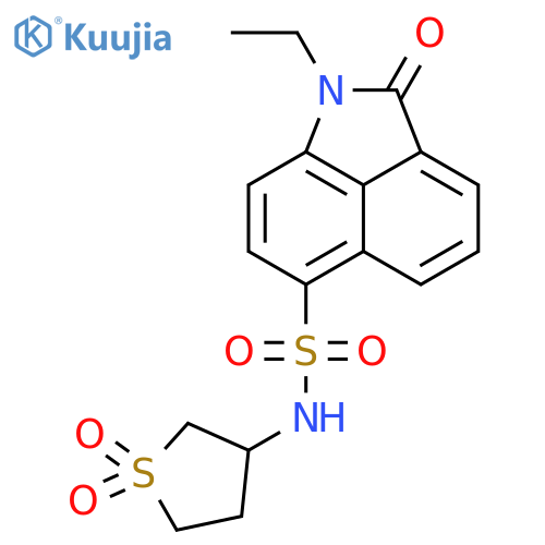 N-(1,1-dioxo-1lambda6-thiolan-3-yl)-2-ethyl-3-oxo-2-azatricyclo6.3.1.0^{4,12}dodeca-1(12),4,6,8,10-pentaene-9-sulfonamide structure