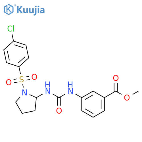 methyl 3-({1-(4-chlorobenzenesulfonyl)pyrrolidin-2-ylcarbamoyl}amino)benzoate structure
