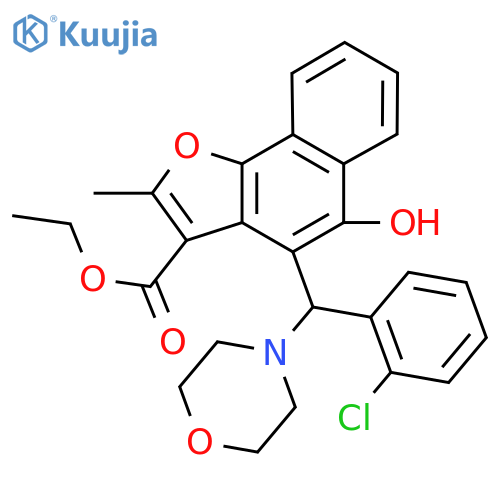 ethyl 4-(2-chlorophenyl)(morpholin-4-yl)methyl-5-hydroxy-2-methylnaphtho1,2-bfuran-3-carboxylate structure