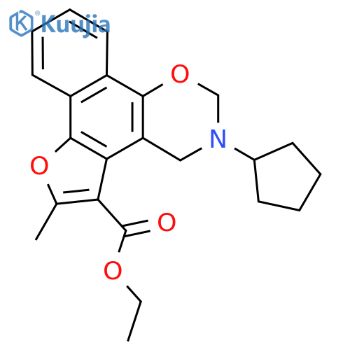 ethyl 9-cyclopentyl-4-methyl-3,11-dioxa-9-azatetracyclo11.4.0.0^{2,6}.0^{7,12}heptadeca-1(17),2(6),4,7(12),13,15-hexaene-5-carboxylate structure