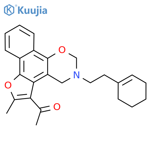 1-{9-2-(cyclohex-1-en-1-yl)ethyl-4-methyl-3,11-dioxa-9-azatetracyclo11.4.0.0^{2,6}.0^{7,12}heptadeca-1(13),2(6),4,7(12),14,16-hexaen-5-yl}ethan-1-one structure