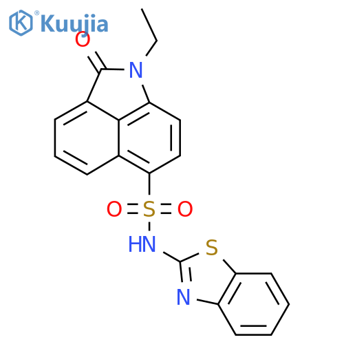 N-(1,3-benzothiazol-2-yl)-2-ethyl-3-oxo-2-azatricyclo6.3.1.0^{4,12}dodeca-1(11),4,6,8(12),9-pentaene-9-sulfonamide structure