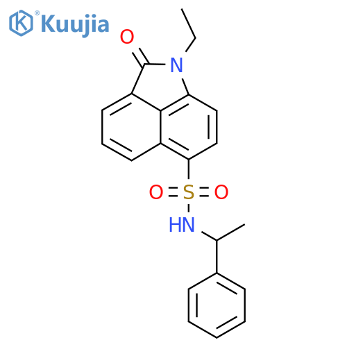 1-ethyl-2-oxo-N-(1-phenylethyl)-1,2-dihydrobenzo[cd]indole-6-sulfonamide structure