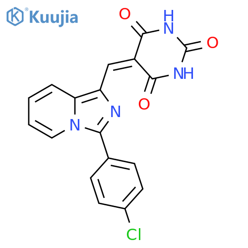 5-{3-(4-chlorophenyl)imidazo1,5-apyridin-1-ylmethylidene}-1,3-diazinane-2,4,6-trione structure