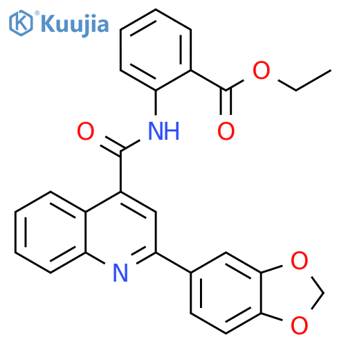<br>2-[(2-Benzo[1,3]dioxol-5-yl-quinoline-4-carbonyl)-amino]-benzoic acid ethyl  ester structure