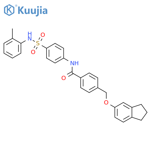 4-(Indan-5-yloxymethyl)-N-(4-o-tolylsulfamoyl-phenyl)-benzamide structure