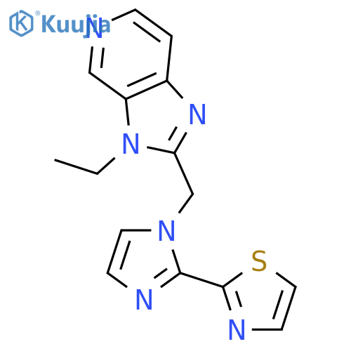 2-(1-((3-Ethyl-3H-imidazo[4,5-c]pyridin-2-yl)methyl)-1H-imidazol-2-yl)thiazole structure