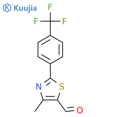 4-Methyl-2-(4-(trifluoromethyl)phenyl)thiazole-5-carbaldehyde structure