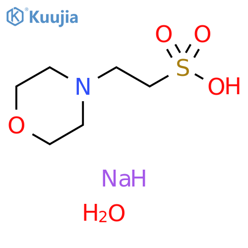 4-Morpholineethanesulfonic acid, sodium salt, hydrate (1:1:1) structure