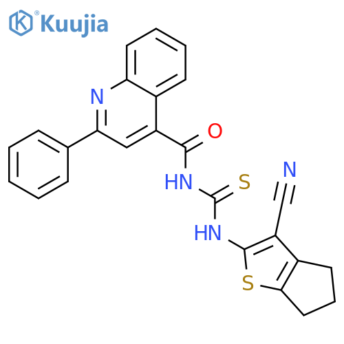 <br>1-(3-Cyano-5,6-dihydro-4H-cyclopenta[b]thiophen-2-yl)-3-(2-phenyl-quinoline -4-carbonyl)-thiourea structure