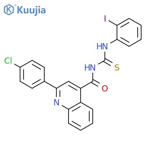 2-(4-chlorophenyl)-N-[(2-iodophenyl)carbamothioyl]quinoline-4-carboxamide structure