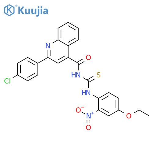<br>1-[2-(4-Chloro-phenyl)-quinoline-4-carbonyl]-3-(4-ethoxy-2-nitro-phenyl)-th iourea structure