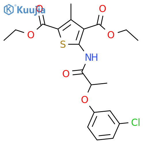 <br>5-[2-(3-Chloro-phenoxy)-propionylamino]-3-methyl-thiophene-2,4-dicarboxylic  acid diethyl ester structure