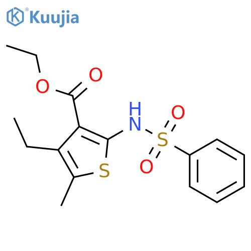 ethyl 4-ethyl-5-methyl-2-[(phenylsulfonyl)amino]thiophene-3-carboxylate structure