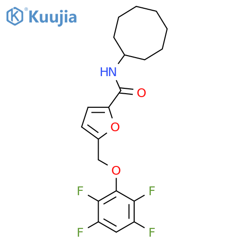 N-cyclooctyl-5-[(2,3,5,6-tetrafluorophenoxy)methyl]-2-furamide structure