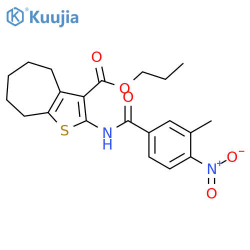 <br>propyl 2-({4-nitro-3-methylbenzoyl}amino)-5,6,7,8-tetrahydro-4H-cyclohepta[ b]thiophene-3-carboxylate structure