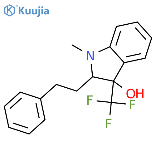 1-Methyl-2-phenethyl-3-(trifluoromethyl)-3-indolinol structure