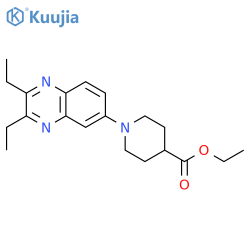 Ethyl 1-(2,3-diethyl-6-quinoxalinyl)-4-piperidinecarboxylate structure