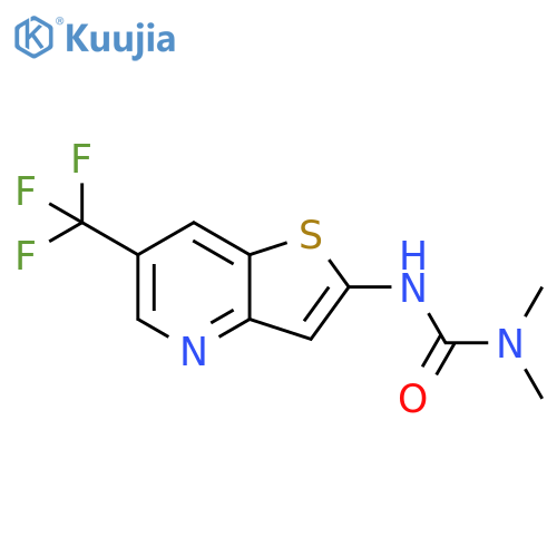 3,3-dimethyl-1-[6-(trifluoromethyl)thieno[3,2-b]pyridin-2-yl]urea structure