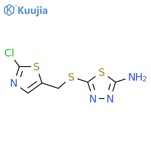 5-{[(2-Chloro-1,3-thiazol-5-yl)methyl]sulfanyl}-1,3,4-thiadiazol-2-amine structure