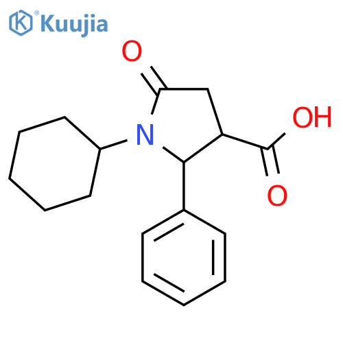 1-CYCLOHEXYL-5-OXO-2-PHENYL-3-PYRROLIDINECARBOXYLIC ACID structure