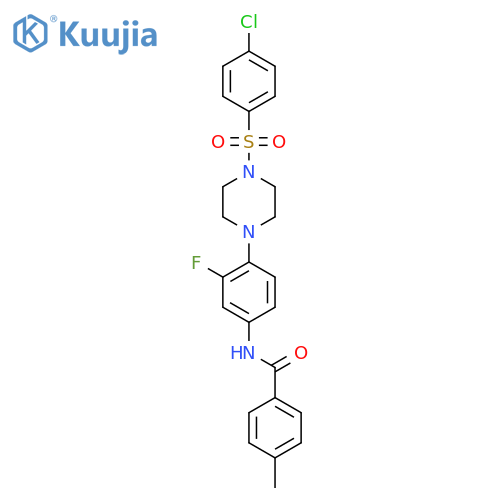 N-(4-(4-[(4-CHLOROPHENYL)SULFONYL]PIPERAZINO)-3-FLUOROPHENYL)-4-METHYLBENZENECARBOXAMIDE structure