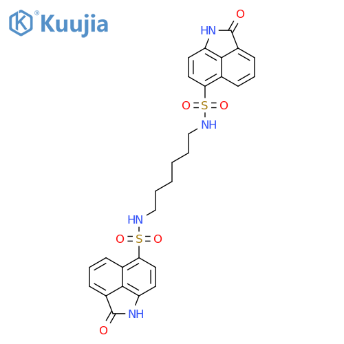 3-oxo-N-(6-{3-oxo-2-azatricyclo6.3.1.0^{4,12}dodeca-1(11),4,6,8(12),9-pentaene-9-sulfonamido}hexyl)-2-azatricyclo6.3.1.0^{4,12}dodeca-1(11),4,6,8(12),9-pentaene-9-sulfonamide structure