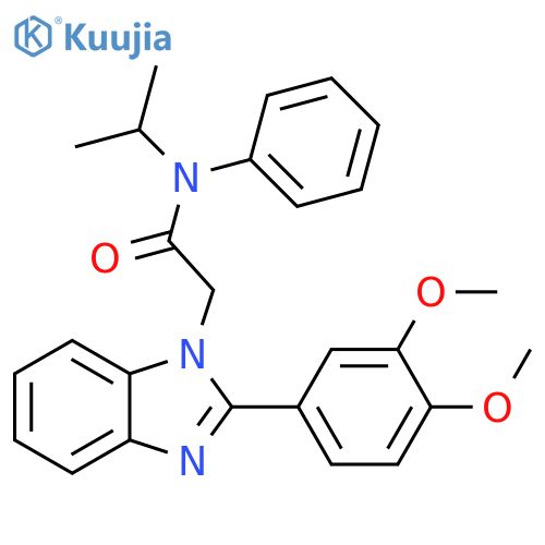 2-(2-(3,4-dimethoxyphenyl)-1H-benzo[d]imidazol-1-yl)-N-isopropyl-N-phenylacetamide structure
