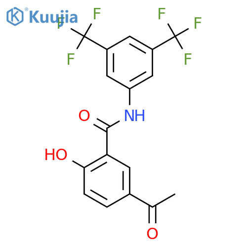 BENZAMIDE, 5-ACETYL-N-[3,5-BIS(TRIFLUOROMETHYL)PHENYL]-2-HYDROXY- structure