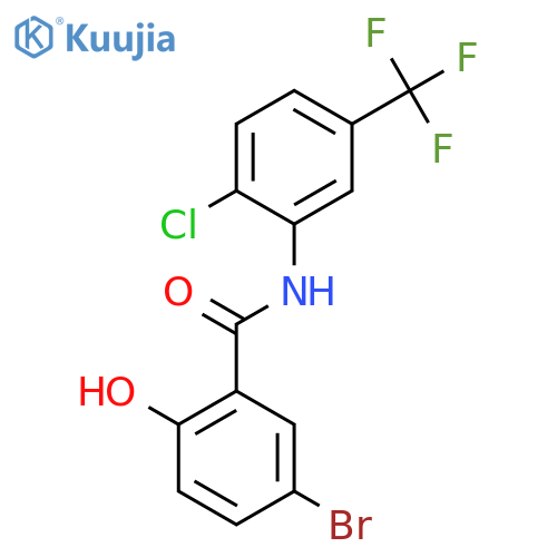 Benzamide, 5-bromo-N-[2-chloro-5-(trifluoromethyl)phenyl]-2-hydroxy- structure