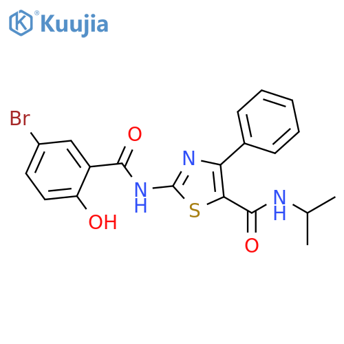5-Thiazolecarboxamide, 2-[(5-bromo-2-hydroxybenzoyl)amino]-N-(1-methylethyl)-4-phenyl- structure