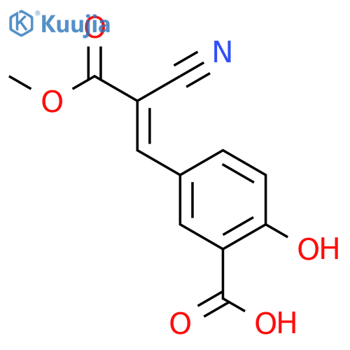 Benzoic acid, 5-(2-cyano-3-methoxy-3-oxo-1-propen-1-yl)-2-hydroxy- structure