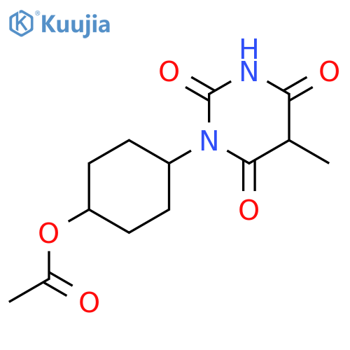 4-(5-methyl-2,4,6-trioxotetrahydropyrimidin-1(2H)-yl)cyclohexyl acetate structure