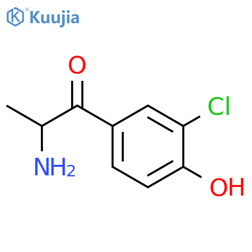 2-amino-1-(3-chloro-4-hydroxyphenyl)propan-1-one structure