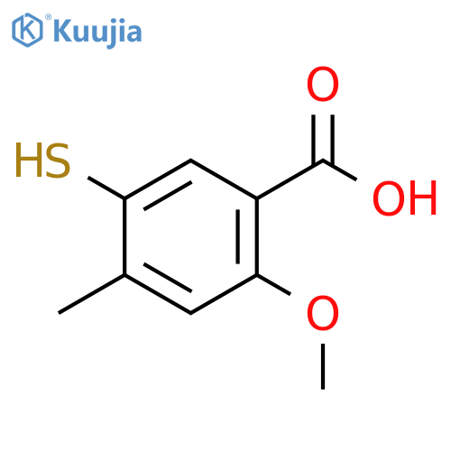 5-Mercapto-2-methoxy-4-methylbenzoic acid structure