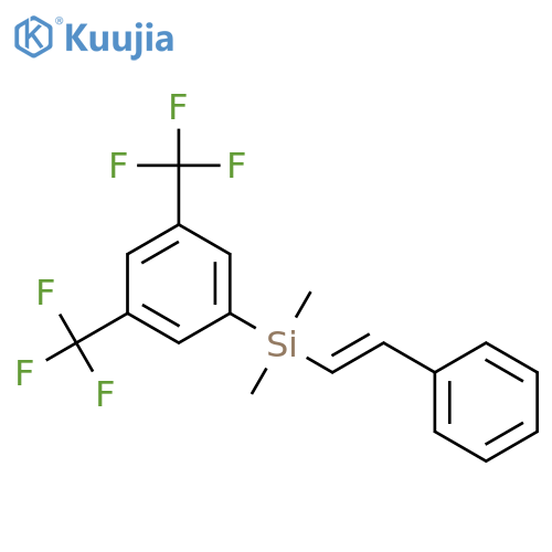 Silane, [3,5-bis(trifluoromethyl)phenyl]dimethyl[(1E)-2-phenylethenyl]- structure