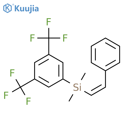 Silane, [3,5-bis(trifluoromethyl)phenyl]dimethyl[(1Z)-2-phenylethenyl]- structure