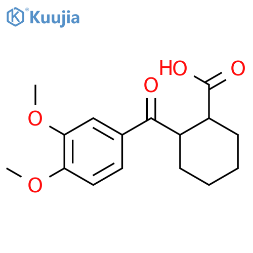 Cyclohexanecarboxylic acid, 2-(3,4-dimethoxybenzoyl)- structure