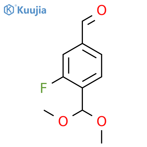 Benzaldehyde, 4-(dimethoxymethyl)-3-fluoro- structure