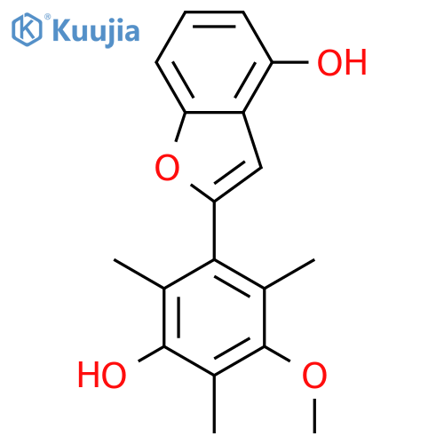 2-(3,5-Dihydroxy-2,4,6-trimethylphenyl)-4-hydroxybenzofuran; 3'-Me ether structure