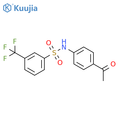 N-(4-acetylphenyl)-3-(trifluoromethyl)benzene-1-sulfonamide structure