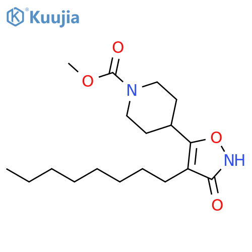 Methyl 4-(3-hydroxy-4-octylisoxazol-5-yl)piperidine-1-carboxylate structure