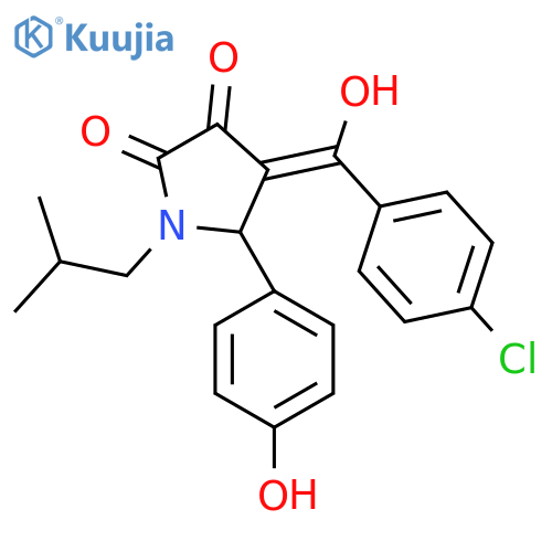 4-(4-chlorobenzoyl)-3-hydroxy-5-(4-hydroxyphenyl)-1-(2-methylpropyl)-2,5-dihydro-1H-pyrrol-2-one structure