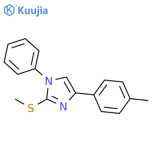 1H-IMIDAZOLE, 4-(4-METHYLPHENYL)-2-(METHYLTHIO)-1-PHENYL- structure