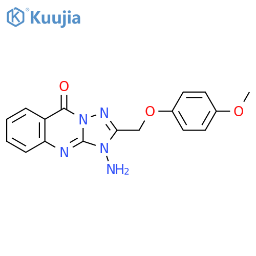 3-amino-2-(4-methoxyphenoxy)methyl-3H,9H-1,2,4triazolo3,2-bquinazolin-9-one structure