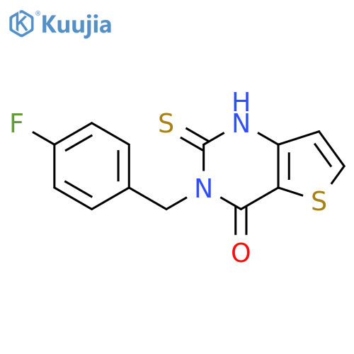 3-(4-fluorobenzyl)-2-thioxo-2,3-dihydrothieno[3,2-d]pyrimidin-4(1H)-one structure